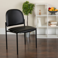 Flash Furniture Black Vinyl Stacking Chair BT-515-1-VINYL-GG